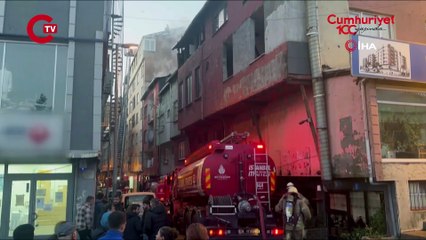 Şişli’de korkutan soba yangını Alevler kamerada