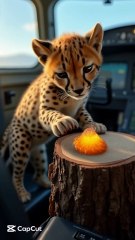 Cheetah playing on plane #cute #animals #fypyoutube #fyp
