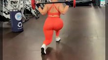 amazing girl blonde training fitness, best women training in the gym p5