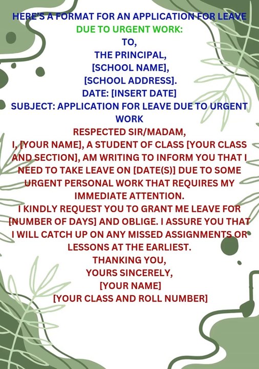 Application for urgent work