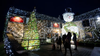 UK's 'most festive pub' includes wine-bottle snowman and 55,000 Christmas lights
