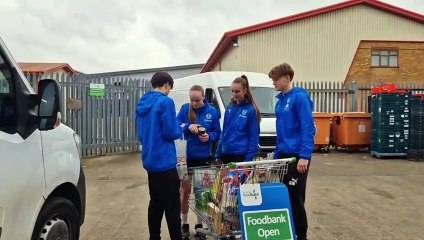 The Posh Foundation donates food to Peterborough Food Bank