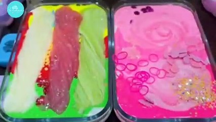Rainbow vs. Pink ASMR Slime Mixing! 🌈