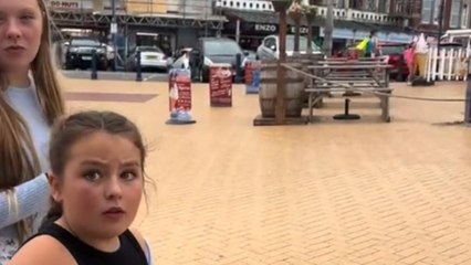 Doughnut disaster: Little girl gets scared when seagulls fly too close to her doughnut
