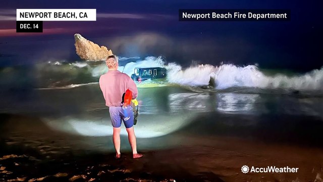 Driver rescued, vehicle pulled from water after getting stuck in high tide