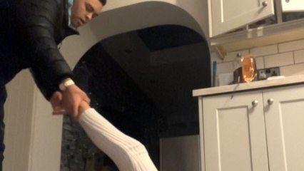 Boy tries to lift girlfriend by her leg for a TikTok trend but she falls