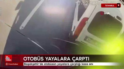 İstanbul Başakşehir’de otobüsün yayalara çarptığı kaza anı