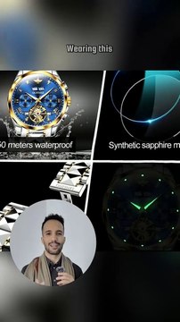 OUPINKE Mens Automatic Watches Diamond Skeleton Self Winding