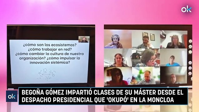 Begoña Gómez impartió clases de su máster desde el despacho presidencial que 'okupó' en La Moncloa