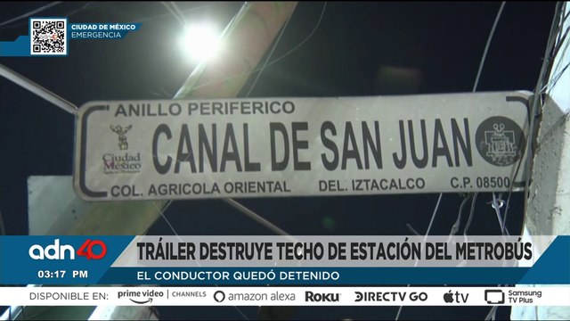 Tráiler chocó y destruyó estación del Metrobús, en CCH Oriente; el conductor quedó detenido