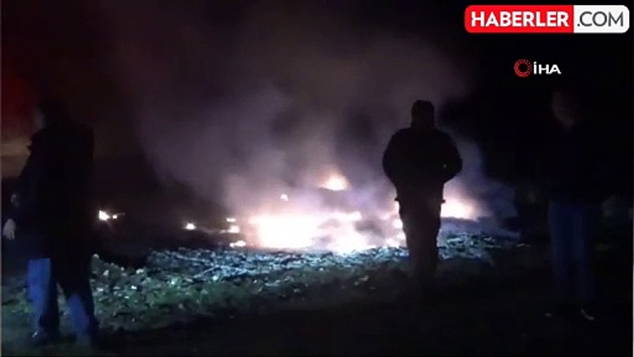 Bayramiç'te Meyve Çiftliğinde Yangın Çıktı