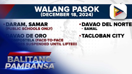 Mga klase sa ilang paaralan sa bansa, suspendido ngayong araw dahil sa Bagyong #QuerubinPH