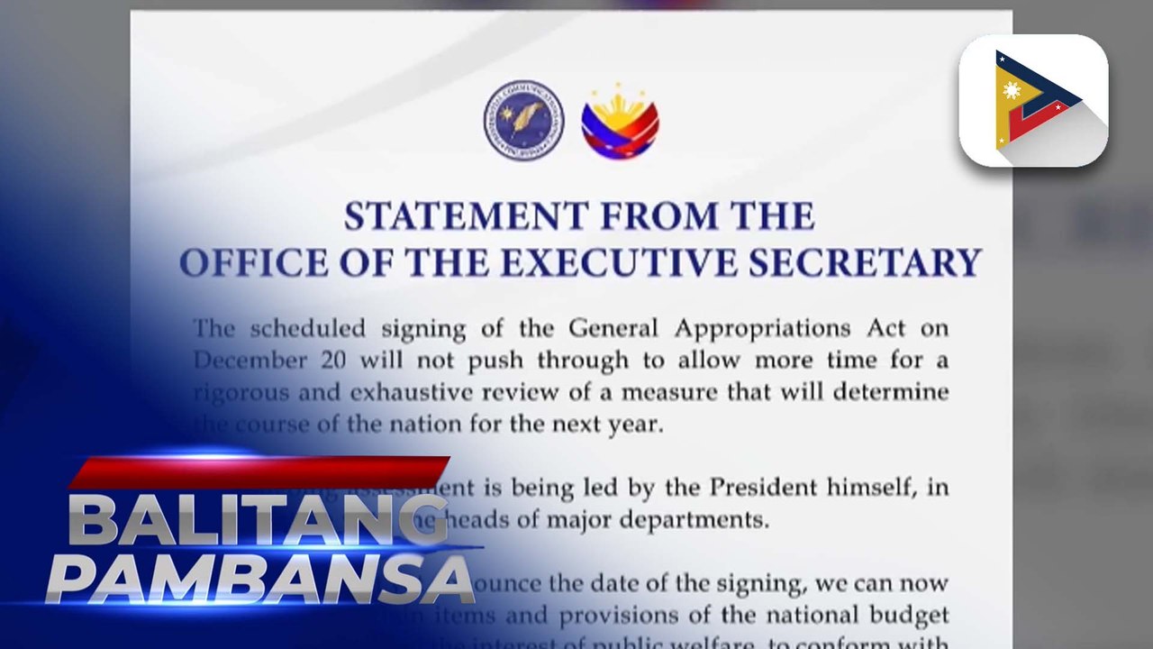 BREAKING NEWS: Signing ng GAA hindi tuloy sa Dec. 20