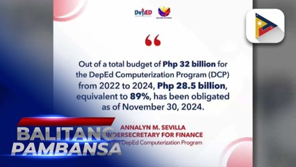 DepEd, nagamit na ang 89% ng P32-B pondo para sa computerization program ng 2022-2024