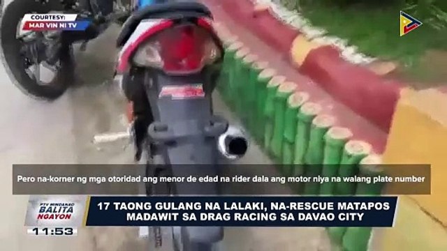 17 taong gulang na lalaki, nasagip matapos madawit sa drag racing sa Davao City