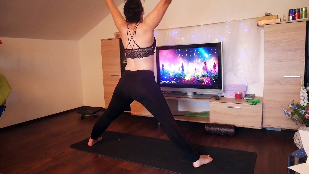 trying out a new pose - Yoga