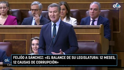 Feijóo a Sánchez «El balance de su legislatura 12 meses, 12 causas de corrupción»