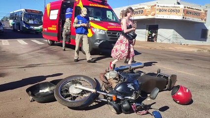 Honda CR-V e Honda CG se envolvem em colisão no Bairro Interlagos