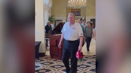 Donald Trump leaves Republican supporters speechless with bold new hairstyle at Trump International Golf Club Palm Beach