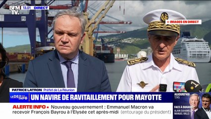 Mayotte: "200 conteneurs environ seront livrés dimanche", dont "88 d'eau", affirme Patrice Latron (préfet de La Réunion)