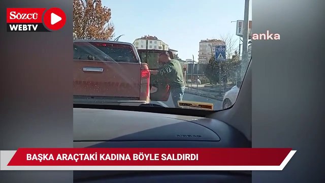 Aksaray'da bir şahıs, trafikte başka bir araçta bulunan kadına saldırdı