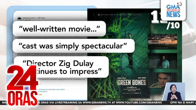 Good reviews, umapaw sa special preview ng MMFF entry film na Green Bones ; Dennis Trillo, very proud sa kanilang pelikula | 24 Oras