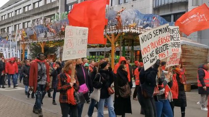 Les syndicats des services publics wallons au Grognon pour rencontrer les parlementaires