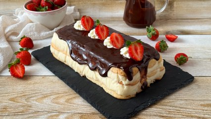 Tarta esponjosa de la abuela, con bizcochos de soletilla y chocolate
