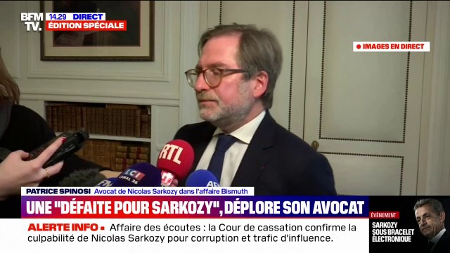 Il est calme, déterminé : l'avocat de Nicolas Sarkozy prend la parole, juste après la condamnation de l'ancien président dans l'affaire Bismuth