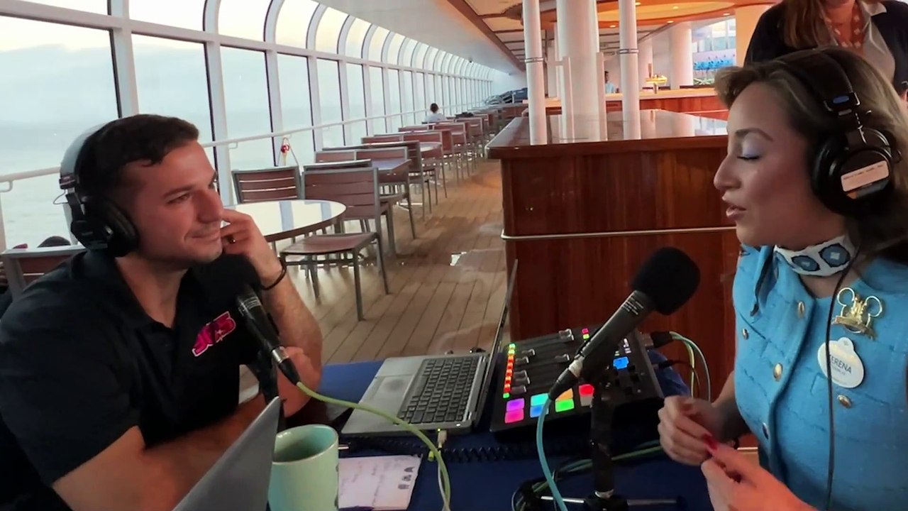 Bennett chats with Serena on the Disney Treasure about Castaway Cay