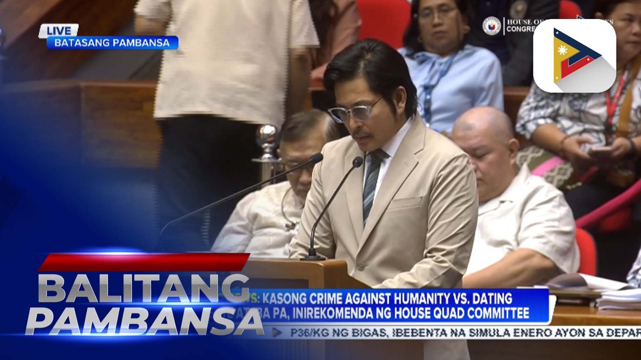 House Quad-Comm, pormal nang inirekomenda ang pagsampa ng kasong crimes against humanity laban kay ex-Pres. Duterte at iba pang personalidad