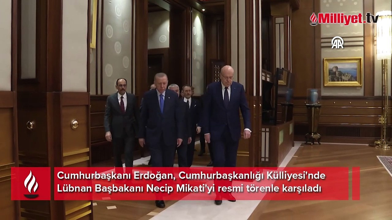 Cumhurbaşkanı Erdoğan, Lübnan Başbakanı Mikati'yi resmi törenle karşıladı