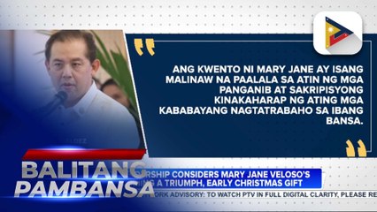 House leadership considers Mary Jane Veloso’s homecoming a triumph, early Christmas gift