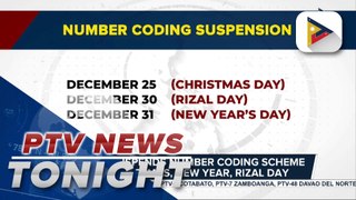 MMDA suspends number coding scheme on Christmas, New Year, Rizal Day; PCSO begins crackdown on illegal online gambling; DSWD supports gov’t campaign vs. fake PWD IDs