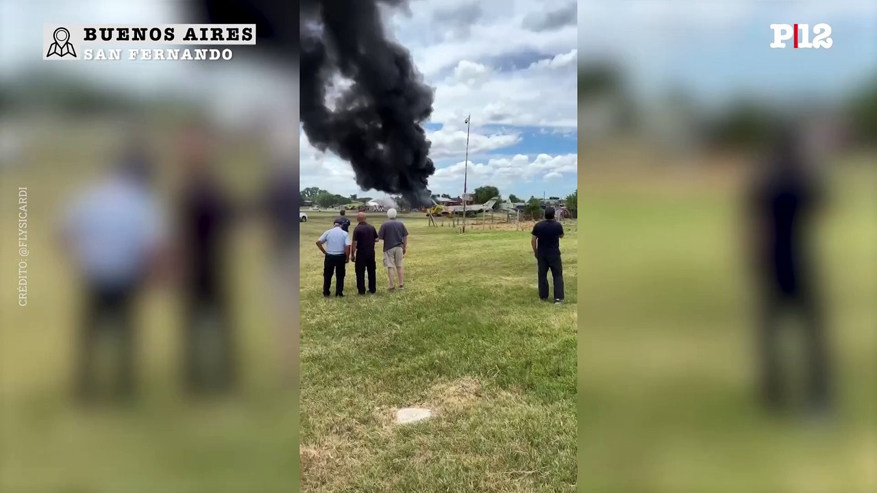 Un avión privado despistó en el Aeropuerto de San Fernando y chocó contra las casas de enfrente