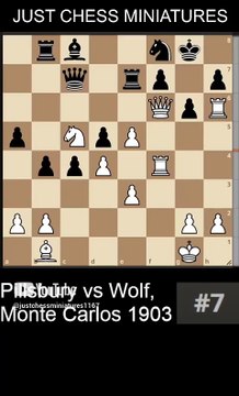 Harry Pillsbury beats Heinrich Wolf with the Anderssen's checkmate