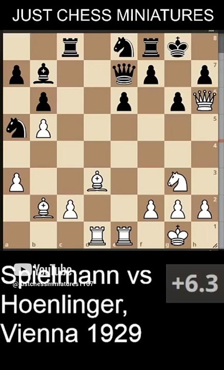 Rudolf Spielmann defeats Baldur Hoenlinger with the Mayet's checkmate