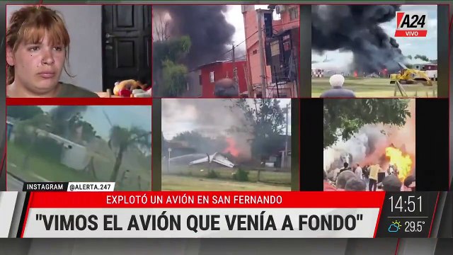 A24.com - 🚨 TRAGEDIA AÉREA EN SAN FERNANDO： HABLA LA DUEÑA DE LA CASA 📣 ＂Vimos que el avió