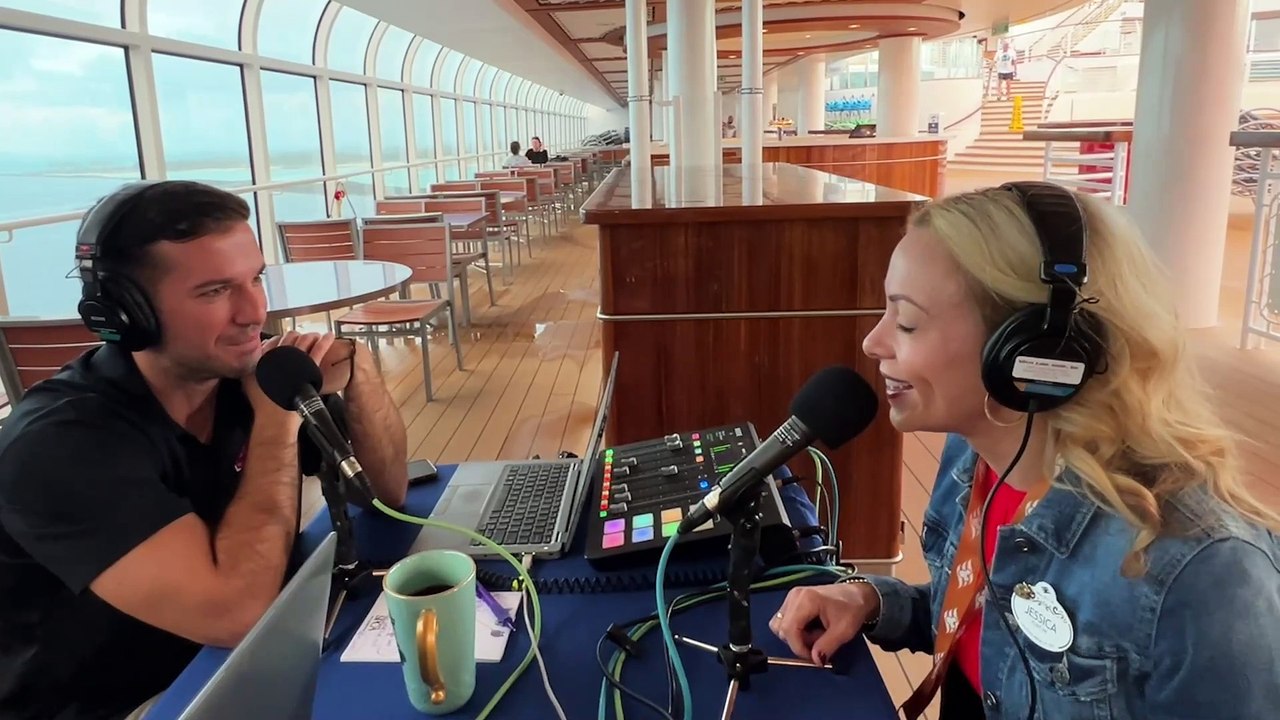 Bennett chats with Jessica on Fun On The Upper Decks Aboard the Disney Treasure