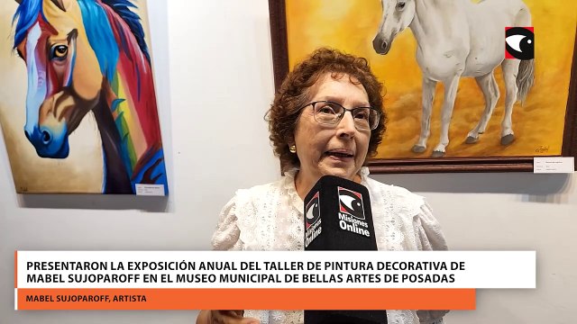 Presentaron la exposición anual del Taller de Pintura Decorativa de Mabel Sujoparoff en el Museo Municipal de Bellas Artes de Posadas