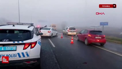 Silivri'de sis nedeniyle 2 otomobil çarpıştı
