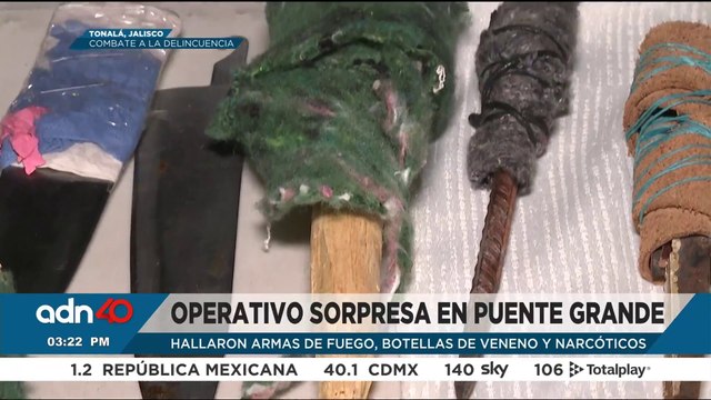 Decomisan celulares, droga, armas y más en operativo sorpresa en penal de Puente Grande
