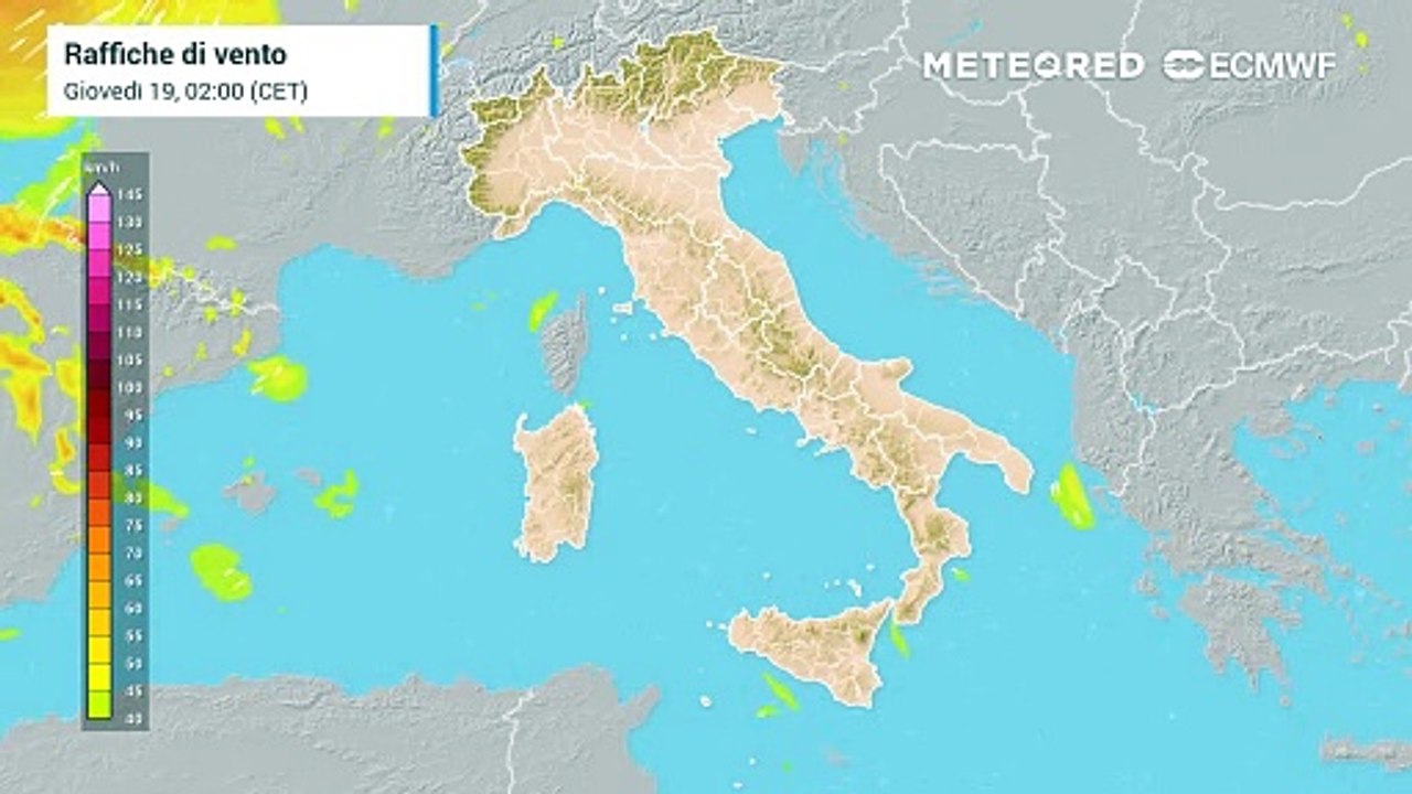 Bufera di vento sull'Italia