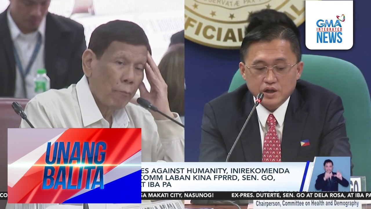 Reklamong crimes against humanity, inirekomenda ng House Quad Comm laban kina FPRRD, Sen. Go, Sen. Dela Rosa, at iba pa | Unang Balita