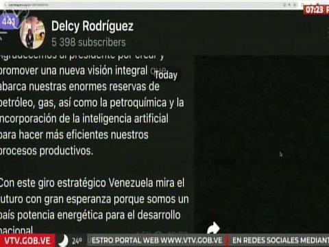 Min. Delcy Rodríguez: A partir de hoy somos el Ministerio del Poder Popular de Hidrocarburos