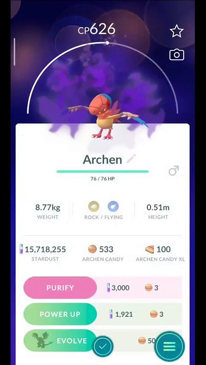 Pokémon GO-Purifying Shadow Archen