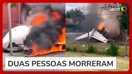 Avião sai da pista e pega fogo após pouso em cidade na Argentina; duas pessoas morreram