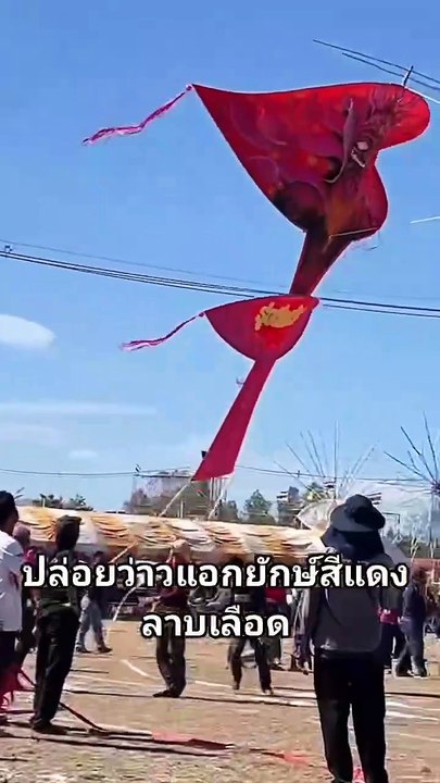 สุดยอด..จังหวะปล่อยว่าวแอกยักษ์สีแดงลาบเลือดขึ้นเจอลมบนว่าวแทบหัก #มหกรรมว่าวอีสาน อ.ห้วยราช จ.บุรีรัมย์ ปี67