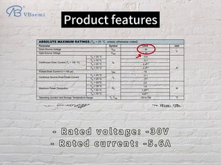 WPM3005-3-TR-VB is a SOT23 package P-Channel field effect MOS tube