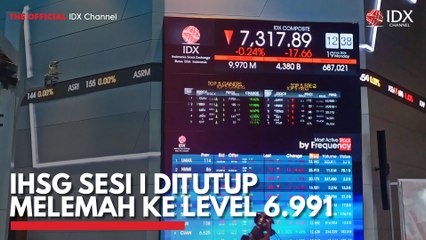 IHSG Sesi I Ditutup Melemah ke Level 6.991